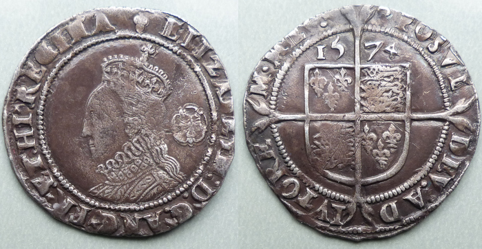 Elizabeth I 1574 sixpence